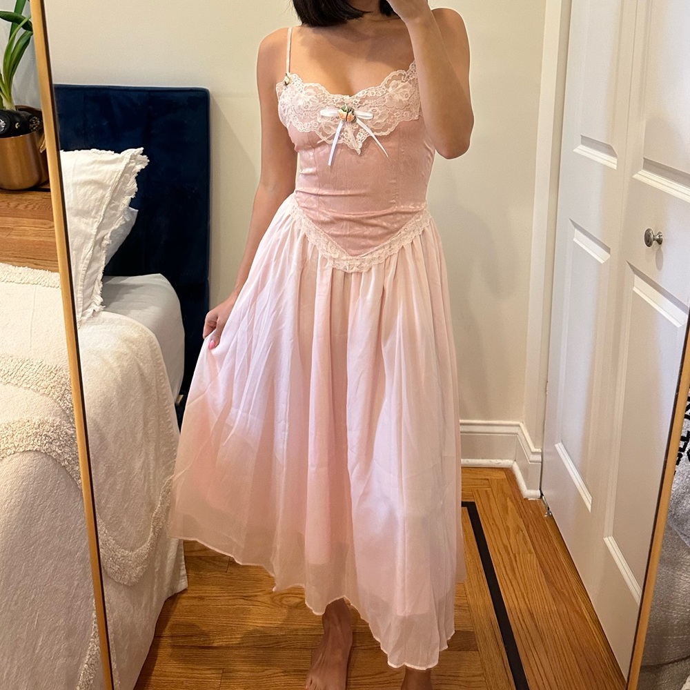 vintage inspired coquette pink dress